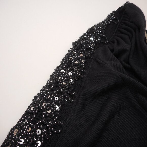 NWT Worthington Size XL Black Cardigan Sweater Sequin Embellished Dolman Sparkle - Picture 10 of 11